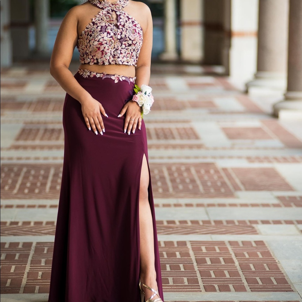 Two piece prom dress